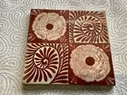 Lovely Red Lustre Glazed William De Morgan Tile Rose   Scroll On Wedgwood Blank