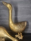 Vintage Large Brass Standing Goose Geese Ducks Pair Statue Figurine 16 