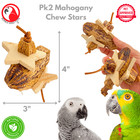Bonka Bird Toys 1126 Pk2 Mahogany Chew Stars Natural Foot Talon Parrot Cage Toy