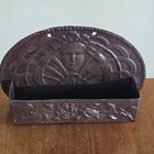 Art Nouveau Lady Embossed Tin Metal Wall Hanging Holder Box Decor 6  X 9 25 