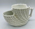 Vintage White Porcelain Shaving Mug Scuttle Shell Shape