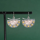 Vintage Boho Semicircle Metal Carving Gold Plated Drop Dangle Earrings Women New