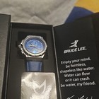Bruce Lee Men   s Blue Dial Chronograph Quartz Watch Blue Leather Strap W  Box