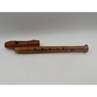 Vintage Wooden Soprano Recorder Flute Two Piece Natural Wood Wind Instrument