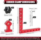 90 Degree Corner Clamps  5 5  X 5 5  Aluminum Alloy  4 Pack For Woodworking