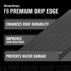 F8 Open Face X 10 Ft  Black Aluminum Hemmed Drip Edge Flashing