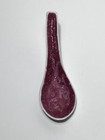 Antique Set Of 4 Chinese Deep Pink Sgraffito Porcelain Dragon Motif Spoons