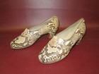 Vintage Pair Grazioso Italian Snake Skin Mid Heel Womens Shoes - Uk Size 11027-6