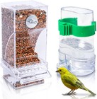 Hamiledyi No Mess Bird Feeders Automatic Parrot Feeder Drinker Acrylic Seed Food