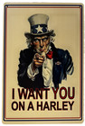 Harley Uncle Sam Tin Sign Pan Knuckle Fat Sportster Twin Topgun Soft Hard W20