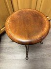 Victorian Antique Swivel Organ Or Piano Stool Japanned Metal Base