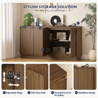 59 1 Inch Walnut 4-door Sideboard Buffet Cabinet  Credenza W  Adjustable Shelves