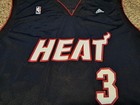  New W tag Miami Heat Dwayne Wade  3 Adidas Jersey Black Sz Xl 