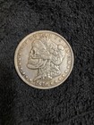 1878 Skull Design Hobo Nickel Style Carved Silver Coin 0 9 Fine