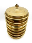 7ct Set Brass Communion Cup Holder Trays And Lid   12  
