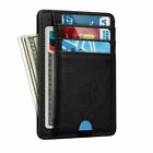 Mens Rfid Blocking Pu Leather Slim Wallet Money Credit Card Slots Coin Holder