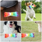  2 Pcs Colorful Bone Dog Toy Pet Puppy Chew Toys Squeaky Teething