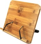 Bamboo Recipe Book Holder - Foldable   Portable Cookbook Stand For Desk - Adj   