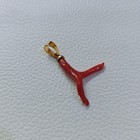 Very Small Italian Red Coral Gemstone Pendant Natural Coral Branch Brass Pendant
