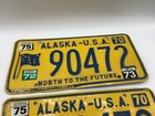 Alaska License Plate Pair  1970   W  1975   1972 Tags  Alaska Usa