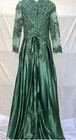 Ball Gown Mother Of The Bride Satin And Lace Formal Dress  Sz 12-14 Green