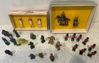Lot Of Vintage Antique Metal Lead Figures - Soldiers - King   Lady - Cowboys -  