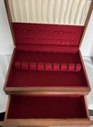 Wood Silverware Chest Red Interior 15  X 11  Drawer Tarnish Resistant Interior