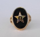Vintage 1 30 14k Gf 3g Order Of The Eastern Star Ring Size 4-4 5    