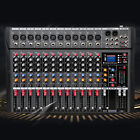12 Channel Audio Mixer Bluetooth Usb Dj Sound Mixing Console Amplifier Studio