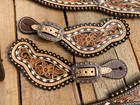 Hand Tooled Flower Carving Western Leather Headstall And Breast Collar Set Horse