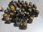 Vintage Metal Sewing Thimbles Lot Brass Silver Tone Mixed Sizes Collectible