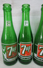 5 Vintage 7-up Bottles Green 1950 60s 2 Swimsuit Girl Bottles 4 Duraglass Glass