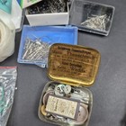Lot Vintage Sewing Notions Junk Drawer Crafts Thread Needles Snap Measure   More