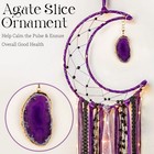 Witchy Crescent Moon Dream Catcher With Purple Agate  Witch Pagan Woven Wall    
