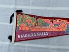 Vintage 1950 s Niagara Falls Indian Maiden In Canoe Souvenir Travel 24  Pennant 