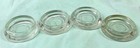 Vtg Lot 4 Clear 2 Ring Thick Glass Furniture Coasters Protectors Caster Cups 3 