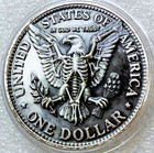 Hobo Style 3d Lady Liberty Skull Face - One Dollar Hobo - 1 5 Inches Wide