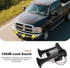 12v 120db Super Loud Train Electric Air Horn Kit Dual Trumpets For Truck Pickup