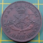 1854 C4 Province Of Canada Half Penny Token Pc-5c2