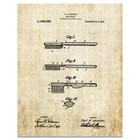 Vintage Tooth Brush Patent Art Print Dental Instruments Dentist Office Art Gift