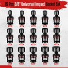 15-piece Swivel Socket Set 3 8  Drive Shallow Impact Universal Joint Socket Set