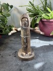 1970s Ben Ortega St Francis Wood Carvings New Mexico Folk Art Lot Of 2 Figures