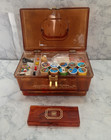 Wil-hold Wilson Vintage Amber Sewing Box With Removable Tray   Supplies