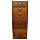 Antique Shaw Walker Oak 5-drawer File Cabinet C1920