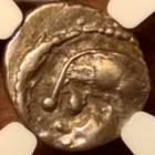 100-50 Bc Celtic Gaul Silver Quinarius  Rare Ngc Aedui King   Horse Ar Drachm 