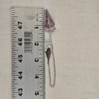 Amethyst Crystal Dowsing Pendulum Opalite Teardrop Fob Silver Tone Chain