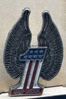 Vintage Harley Davidson  1 Eagle Wings Stars Stripes Enamel Motorcycle Pin Badge