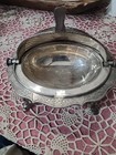 English Silver-plated Revolving Dome Server Silver-plated Over Copper Vintage