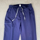 Figs Zamora Jogger Scrub Pant Womens Medium Tall Mt Blue Stretch Medical Nursing