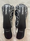 Top King Boxing  tkb shin Guards Black white Size M Muay Thai Mma Kickboxing